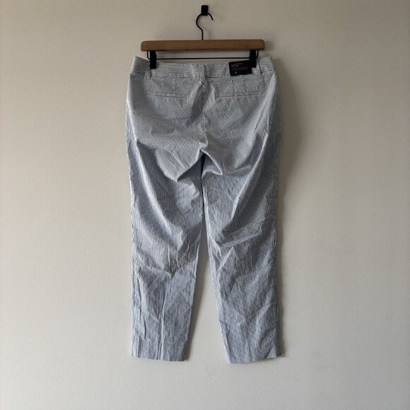 J Crew Skimmer City Fit Pants Blue Striped Women’s Size 4 Preppy Old Money NWT - Picture 10 of 14